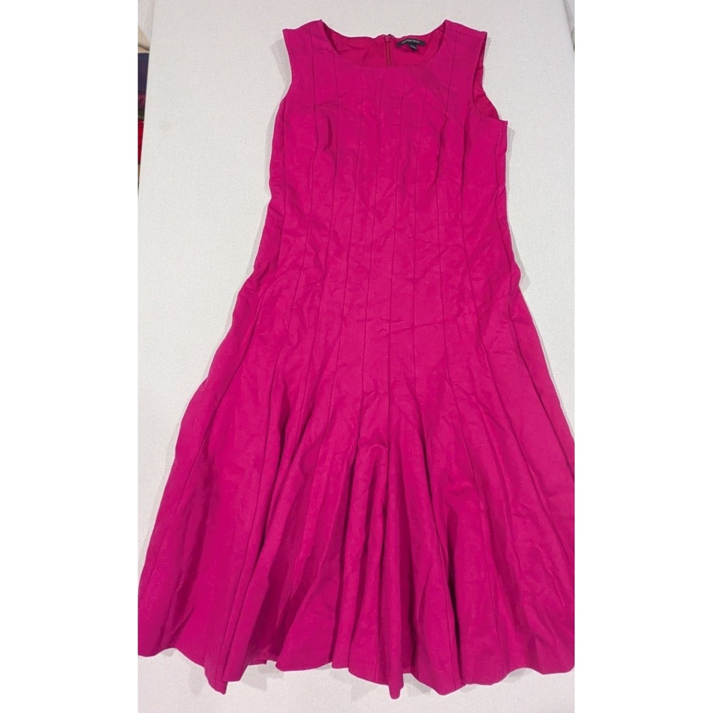 Lands' End Fit and Flare Dress Womens 10 Pink Excellent Sleeveless Ponte Knit